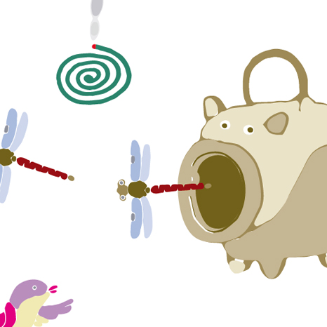 日本歳時記モチーフのイラストレーション